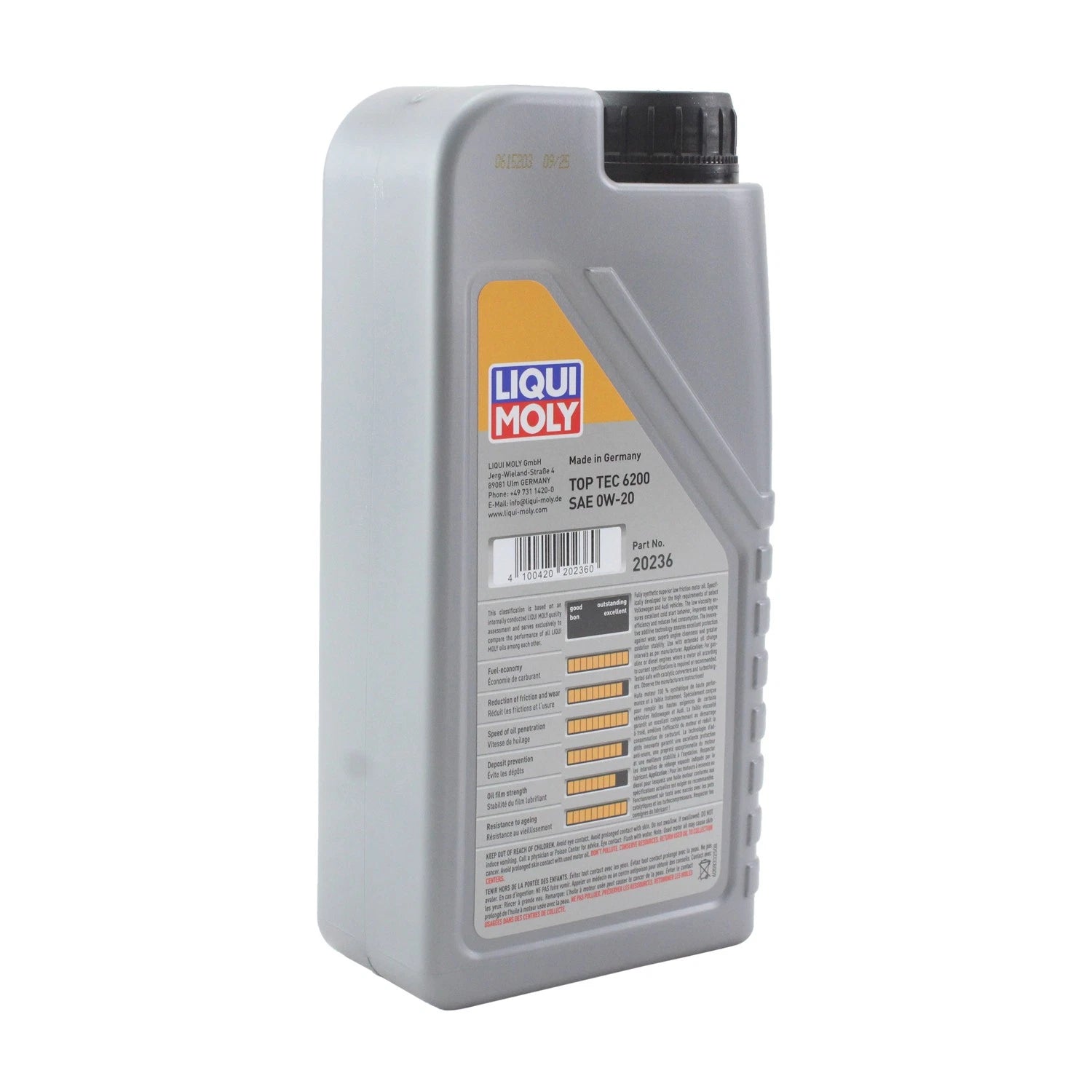Set of 3 Liqui Moly Top Tec 6200 0W-20 Engine Motor Oil (3L)