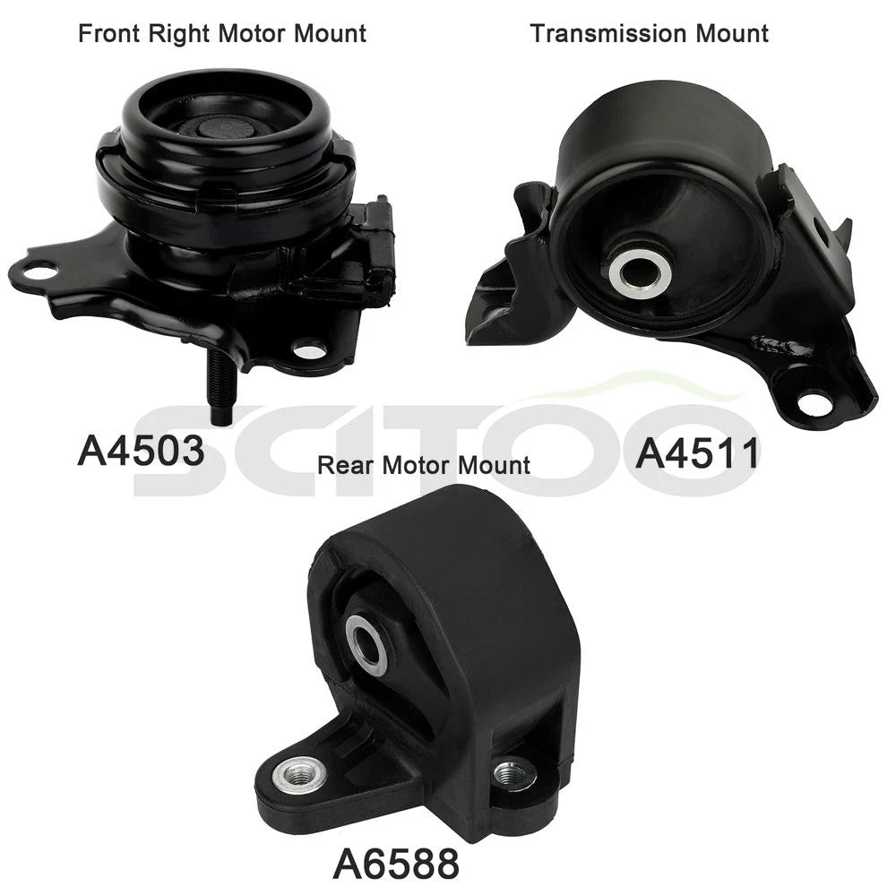 3X Engine Motor & Trans Mount for Honda Civic 2003–2005 (1.3L Hybrid)