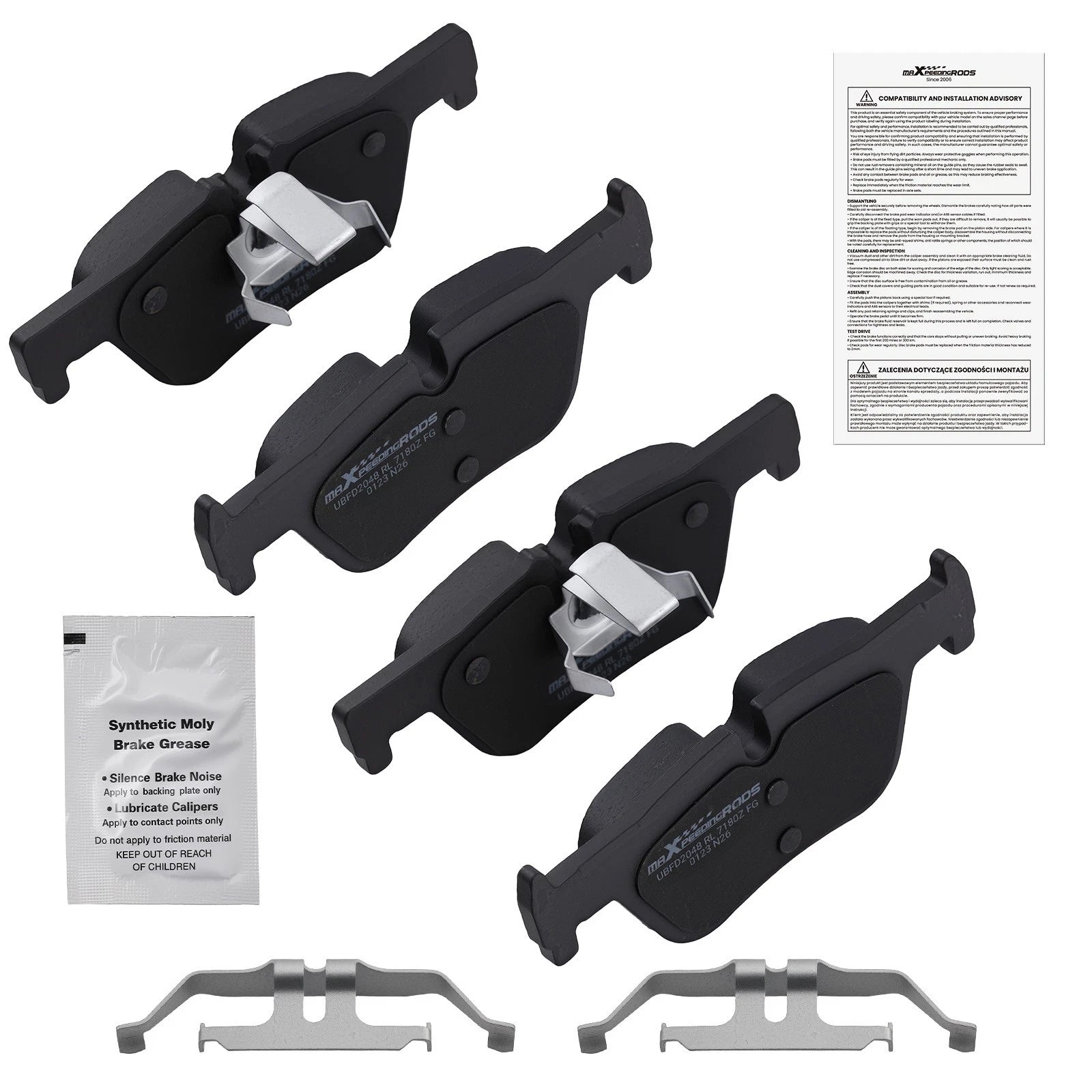 Rear Ceramic Brake Pads Kit for BMW 430i xDrive, 328d xDrive (2014–2020)