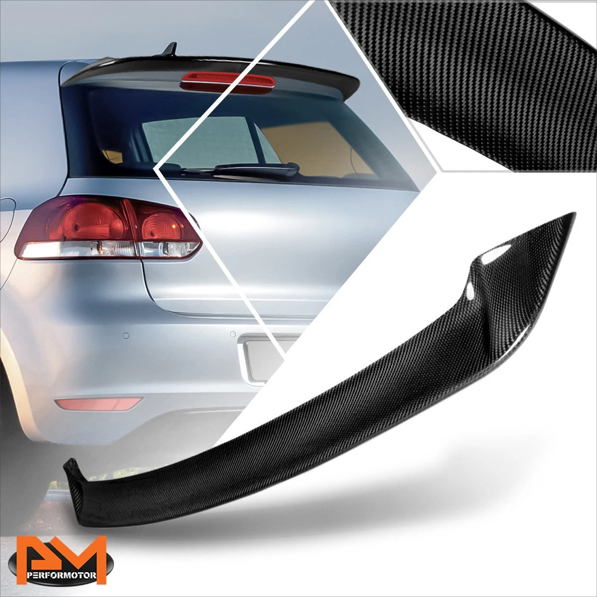 Carbon Fiber Rear Window Spoiler for VW Golf (2010–2013)