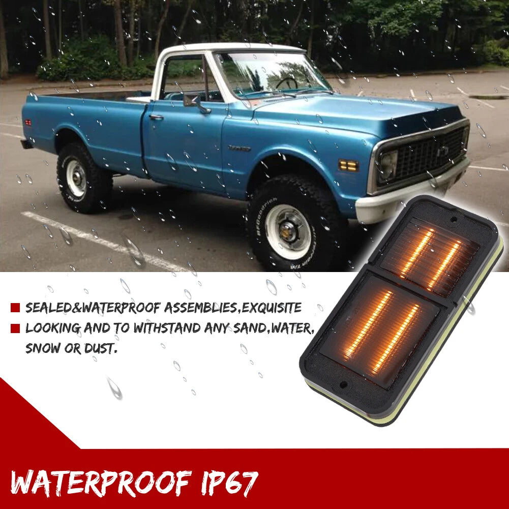 Smoked LED Side Marker Lights for Chevrolet GMC C/K Trucks (1968–1972)