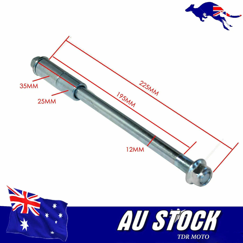 225mm Ø12mm Wheel Axle + 2 Spacers for Dirt Trail Pit Bikes (Thumpstar)