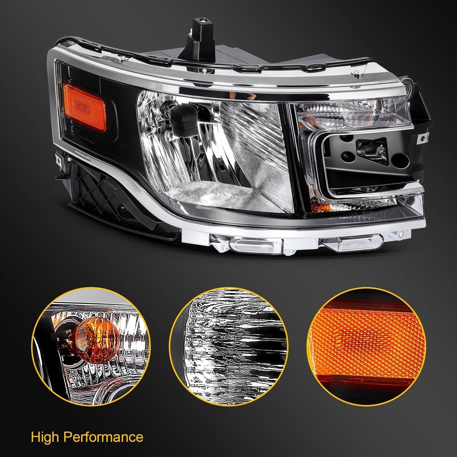Right Side Headlight with Bulbs for Ford Flex (2013–2019)