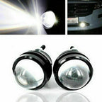 2 x LED White Fish Eye Car DRL 15W Projector Lens Fog Lamps Daytime Running Light