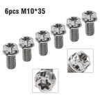 Set of 6 Titanium Torx Head Flange Screws M10x35mm for Motorcycle