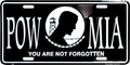 Aluminum License Plate Tag for POW MIA (Not Forgotten) 6"x12"