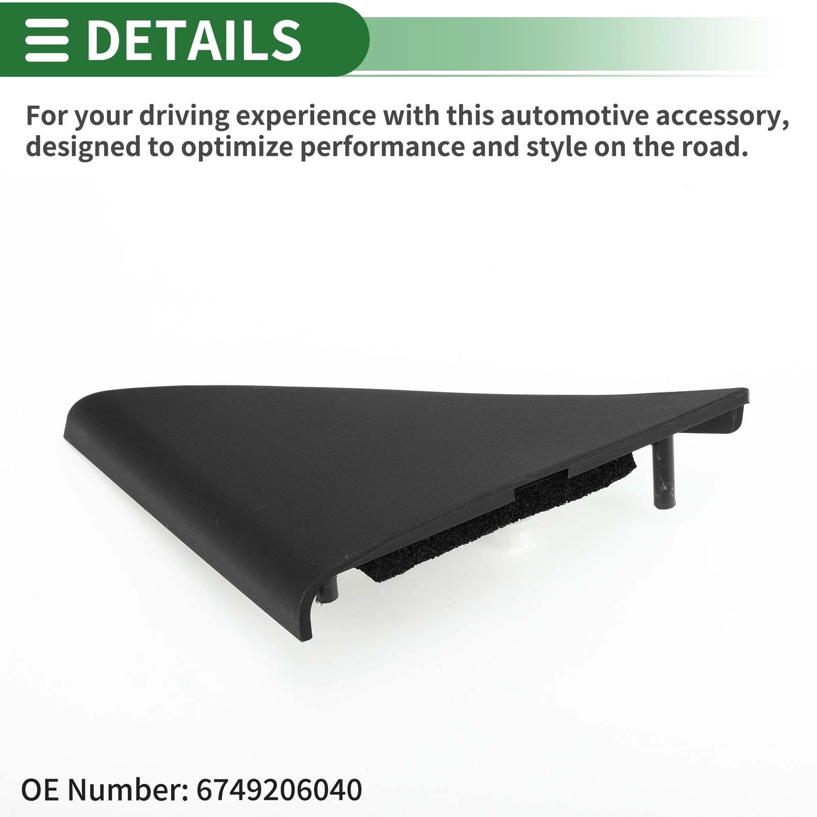 Front Left Pillar Corner Triangle Trim for Toyota Camry (2007–2011) No. 6749206040