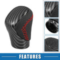 Carbon Fiber Gear Shift Knob for Lexus - Faux Leather with Red Thread