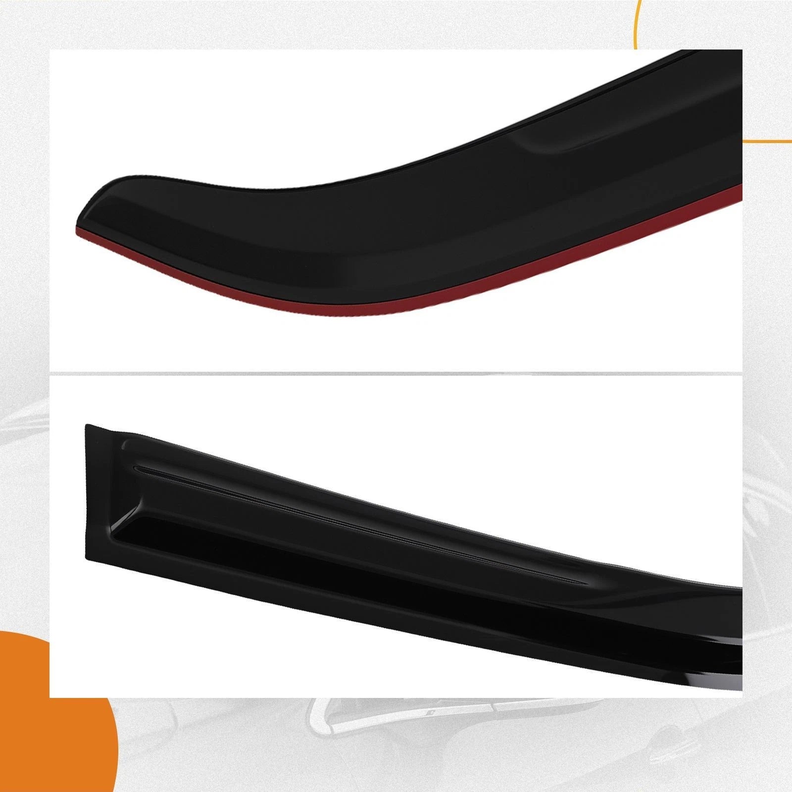 Set of 4 Visor Rain Guards for Toyota Camry (2012-2017) Black Outside Mount