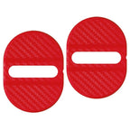 4 x Universal Red Carbon Fiber Scuff Plate Door Lock Covers for Various Models