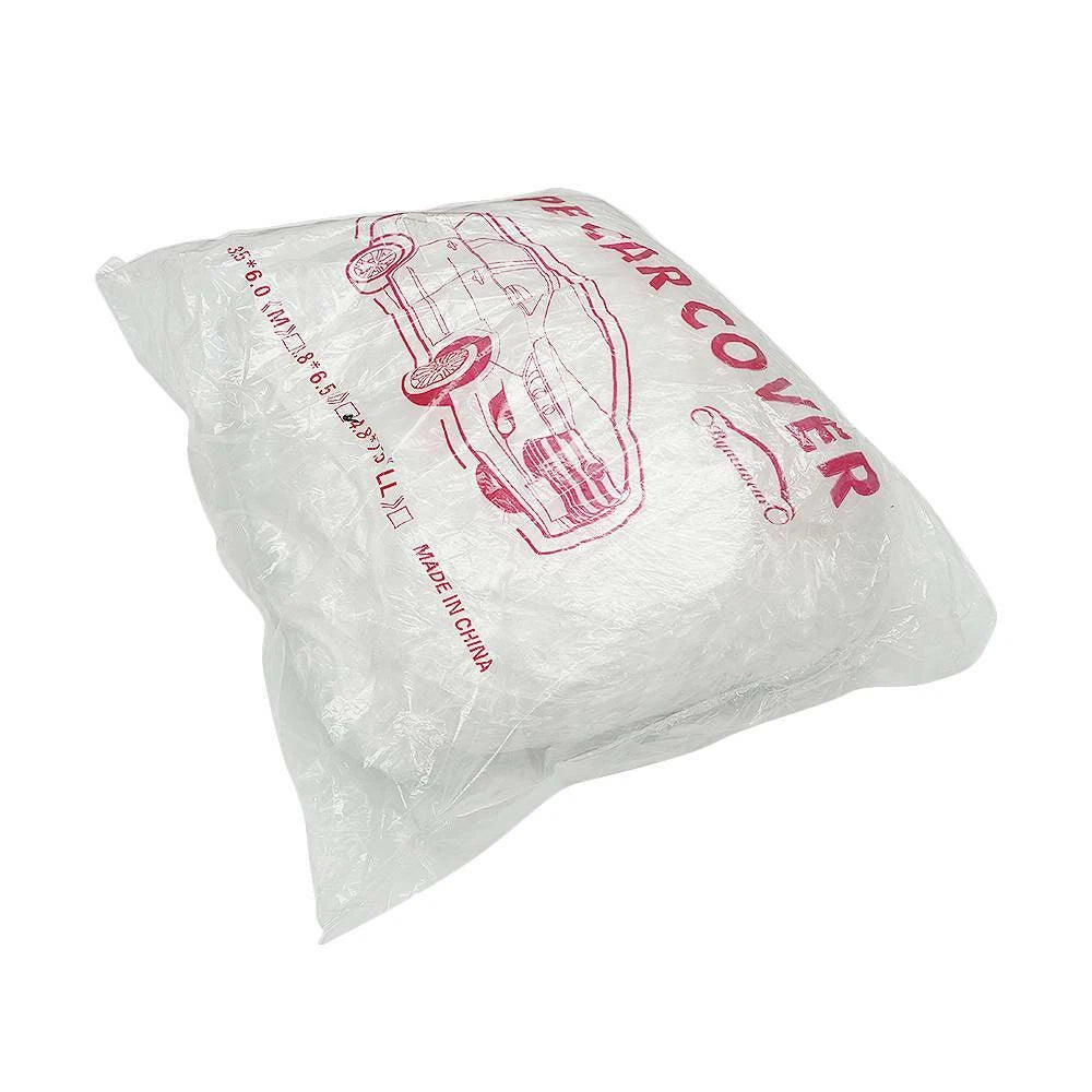 50-Pack Clear Plastic Disposable Car Covers for Universal Fit