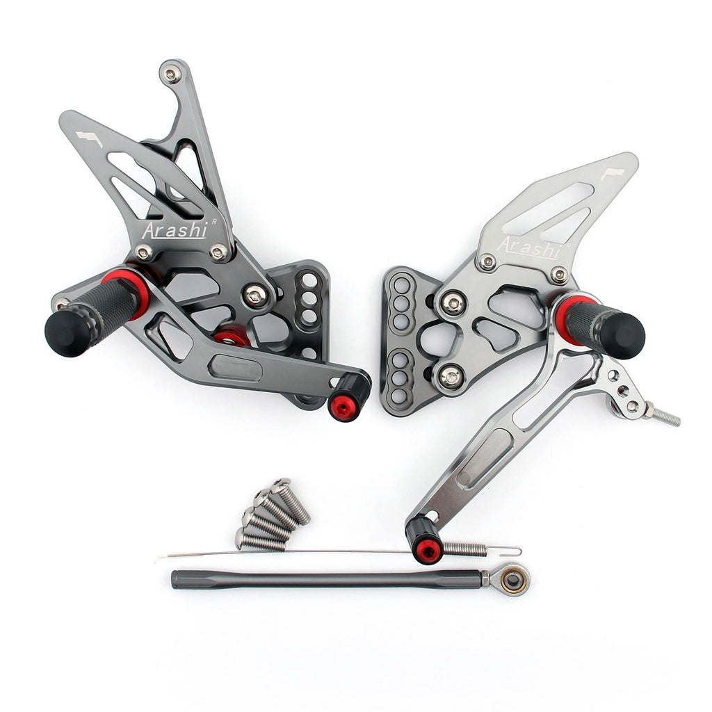 Rearset Foot Pegs for Suzuki GSXR 1000 (2005–2006) Gray