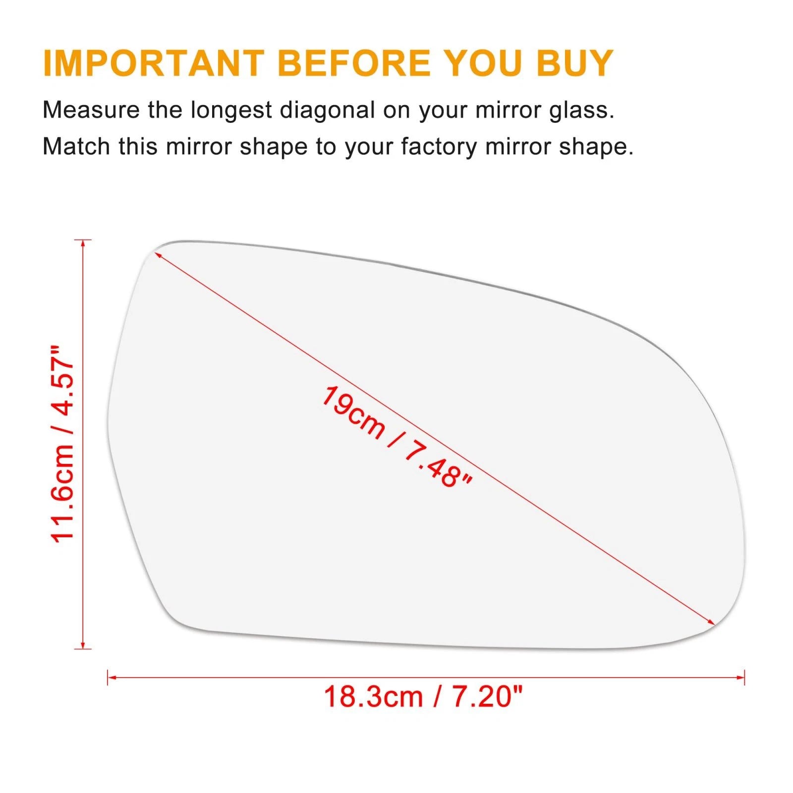 Heated Mirror Glass w/ Backing Right Side RH for Audi A3 A4 A5 S5 (2008–2016)
