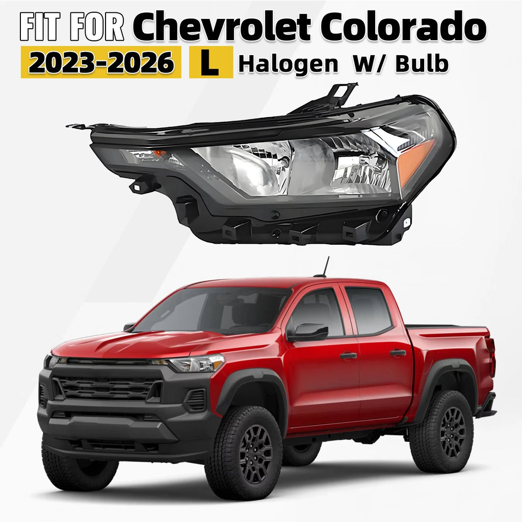 Halogen Headlight Assembly for Chevrolet Colorado (2023–2026) Left Driver Side
