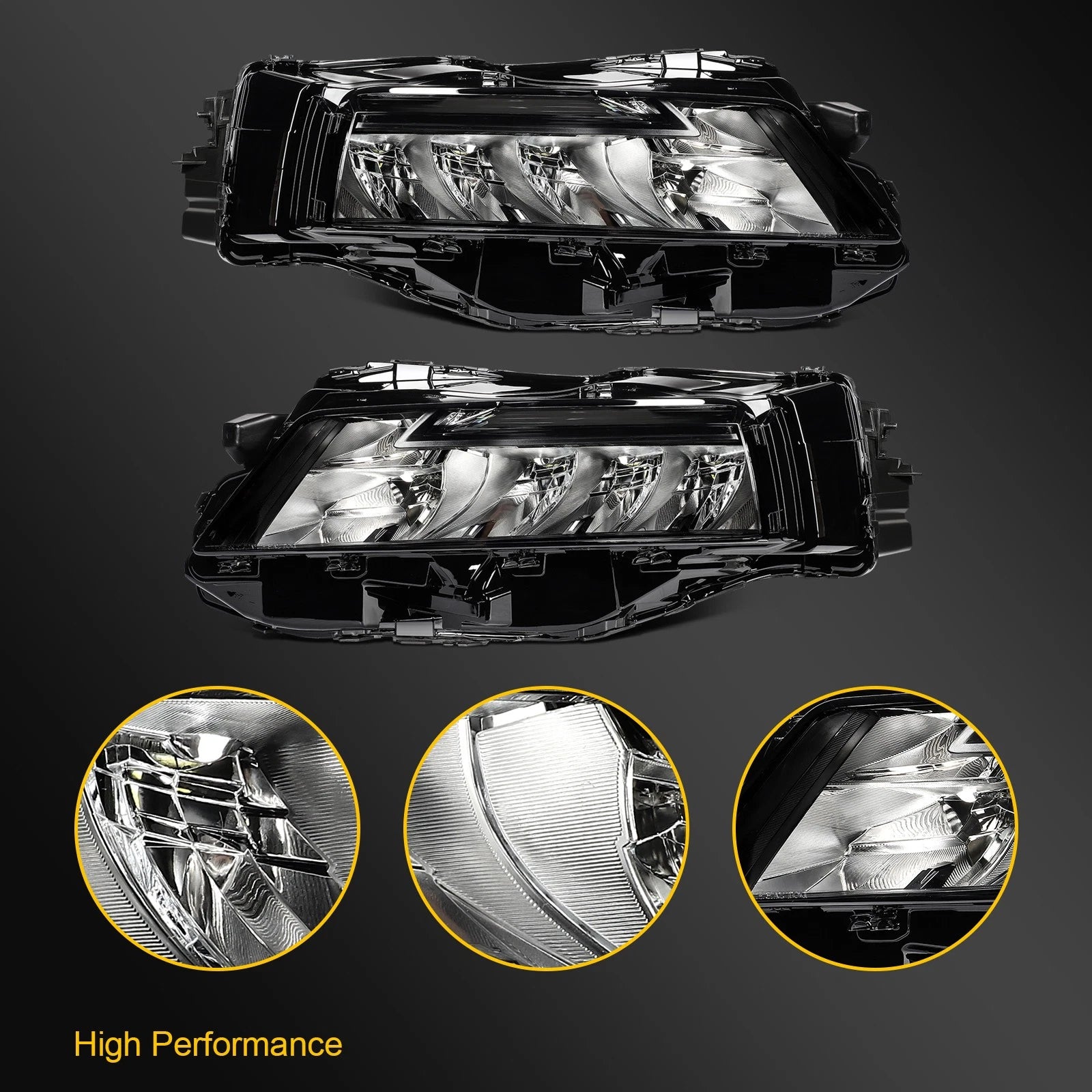 LED Headlights for Nissan Rogue S (2021–2025) Black Housing Pair