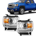 Pair LED Headlights for GMC Sierra 2500HD 3500HD (2015–2018)