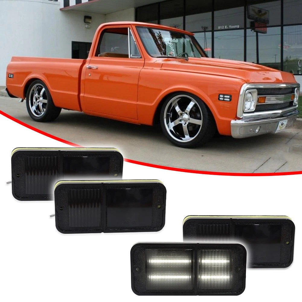 Set of 4 LED Side Marker Lights for Chevy GMC Truck (1968–1972)