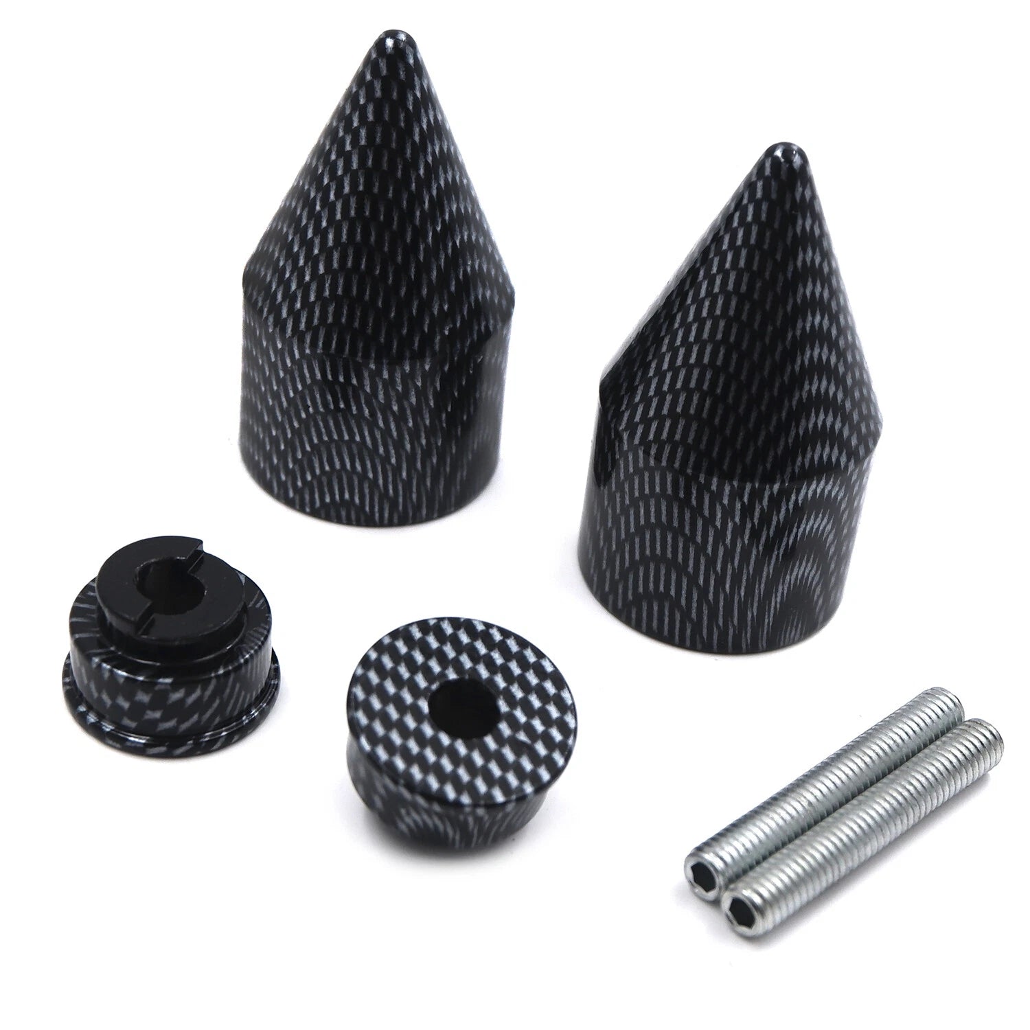 Set of 2 Carbon Spike Bar Ends for Honda Gold Wing GL 1800 (2001–2013)