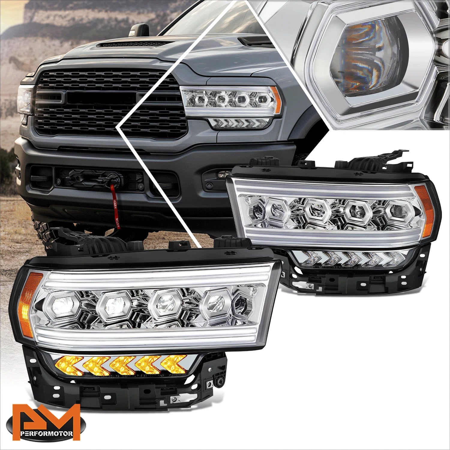LED Sequential Projector Headlights for Ram 2500-5500 (2019–2024)