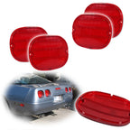 Set of 4 Red Tail Light Lenses for Chevy Corvette C4 (1990–1996)
