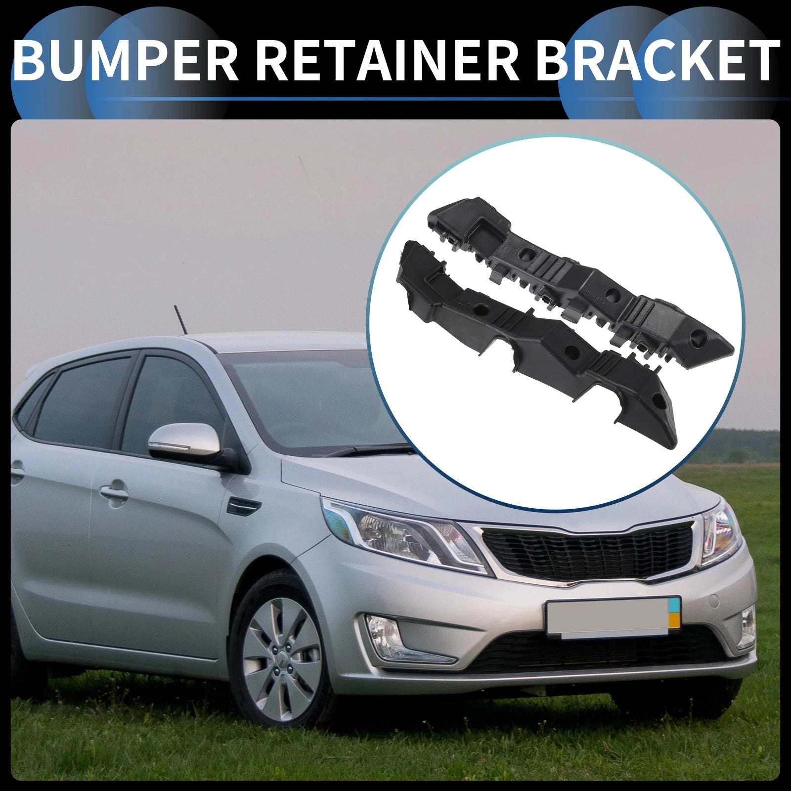 1 Pair Front Bumper Retainer Bracket No.86513H9000 for Kia Rio (2018–2020)