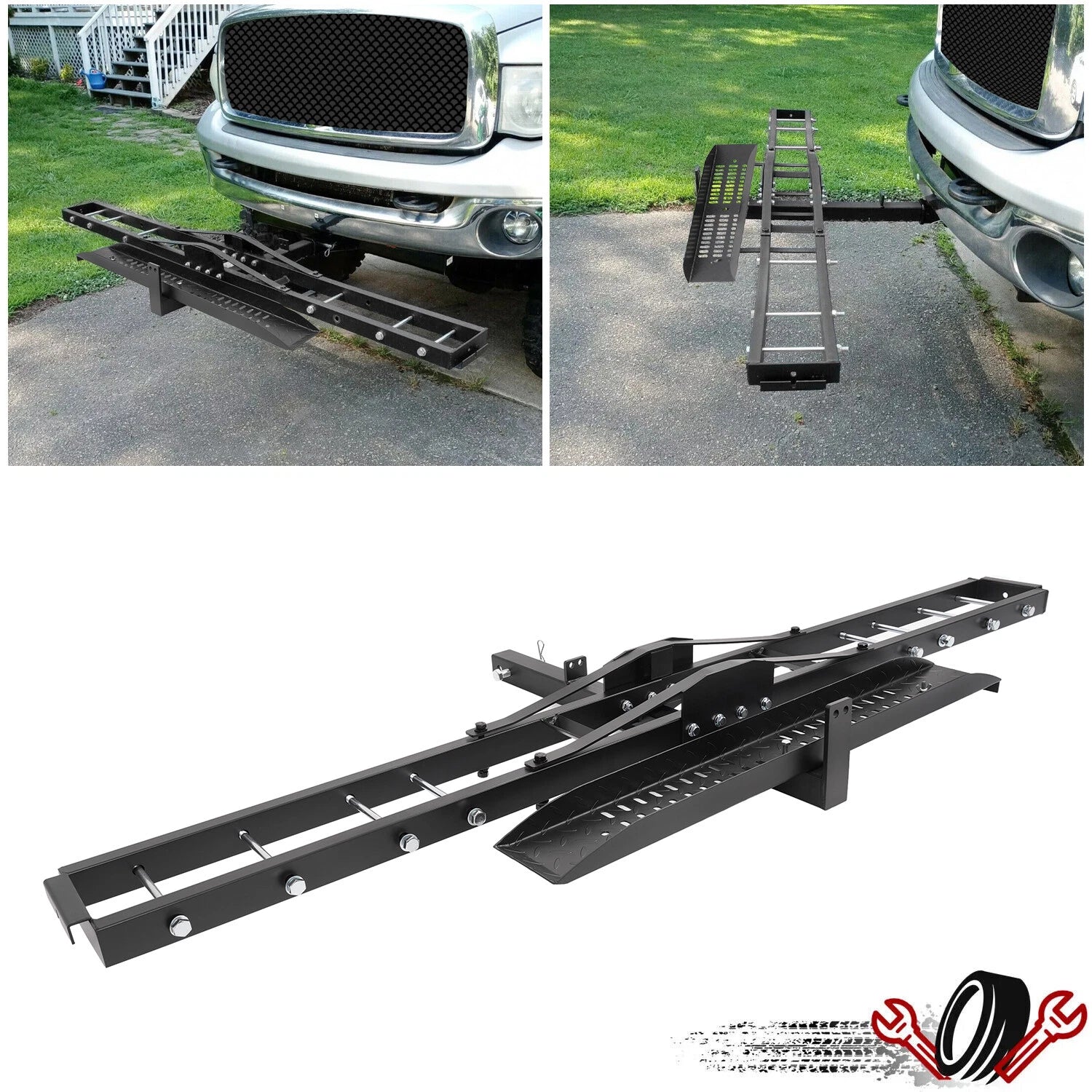 Bike Hitch Carrier Rack for Motorcycle Scooter (500 lbs Capacity)