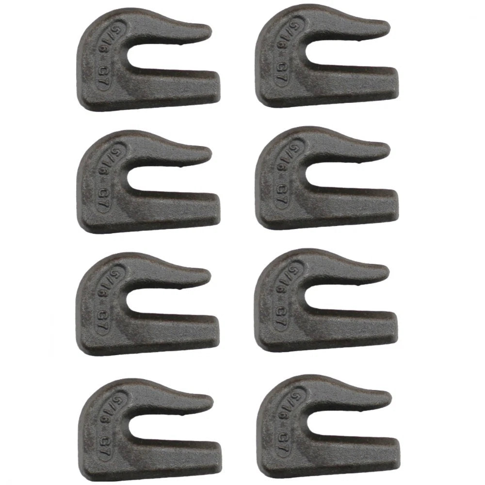 Set of 8 Weld On Grab Chain Hooks 5/16" G70 WLL 4,700 Trailer Rigging 0900103