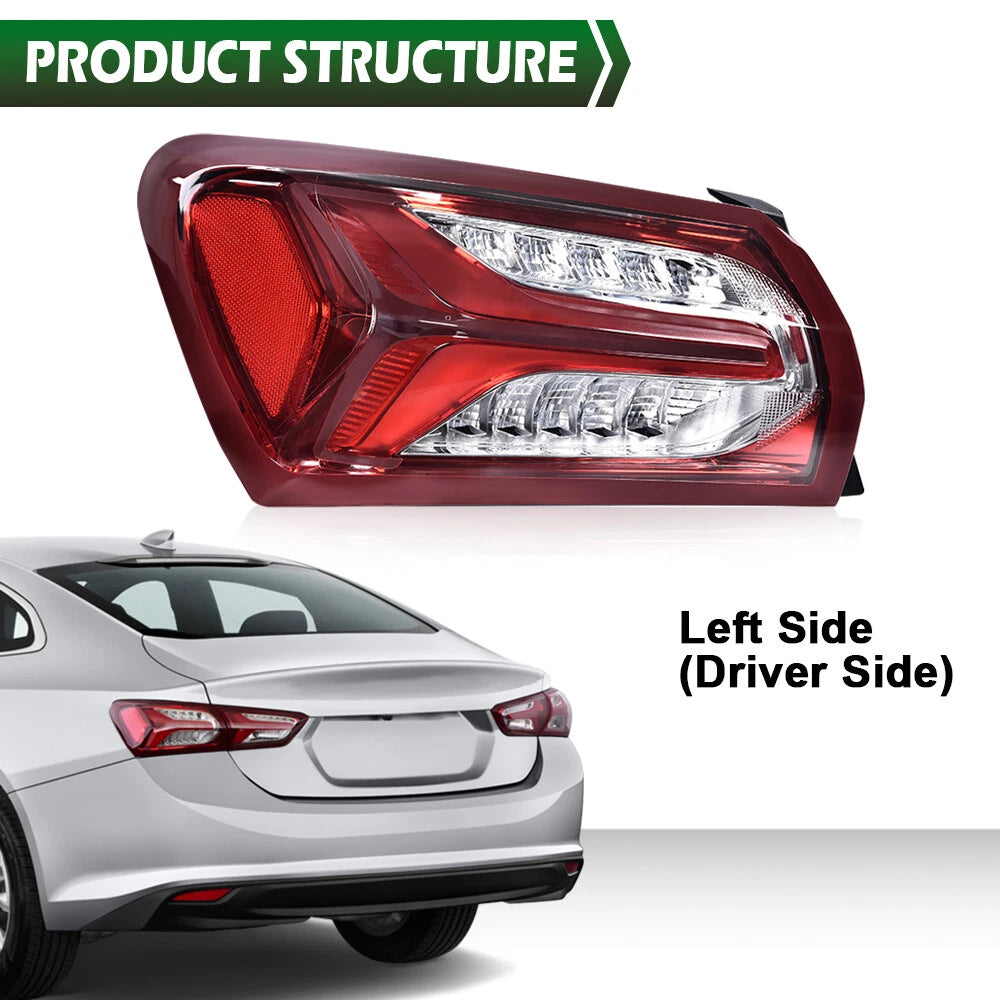 Left Side LED Tail Light Brake Lamp for Chevy Malibu (2019–2022)