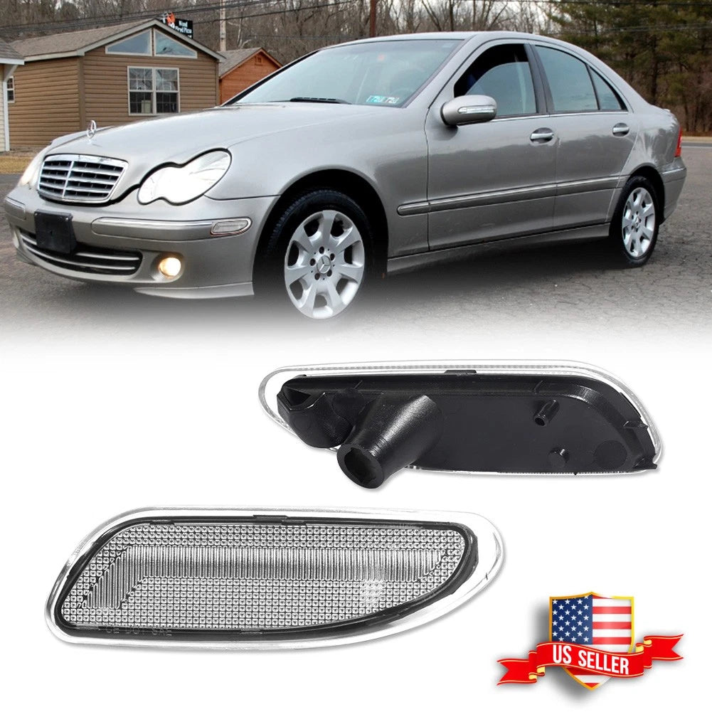 Clear Lens Front Side Marker Light for Mercedes Benz W203 C-Class (2001–2007)