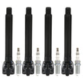 Set of 4 Ignition Coils & NGK Ruthenium HX Spark Plugs for Dodge Dart (2013–2016)