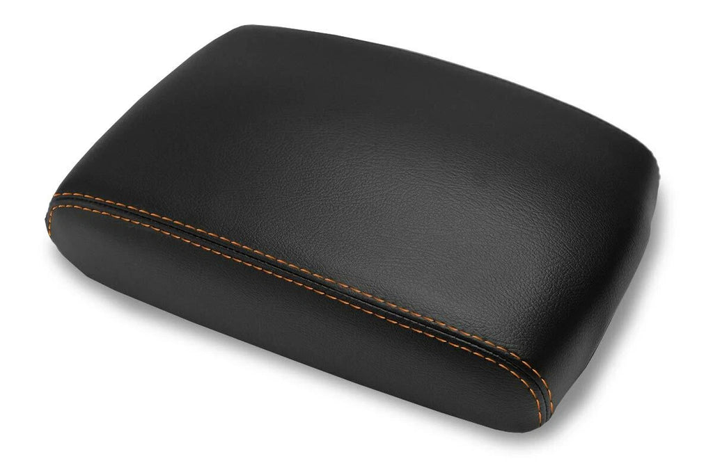 Console Lid Armrest Cover for Infiniti FX35 (2009–2012) - Leather, Orange Stitch