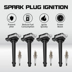 Set of 4 Ignition Coils & Iridium Spark Plugs for Nissan Sentra (2007–2008)