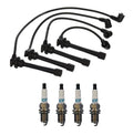 Denso 7mm Wire Set & 4 Iridium TT Spark Plugs for Kia Spectra (2000–2009)