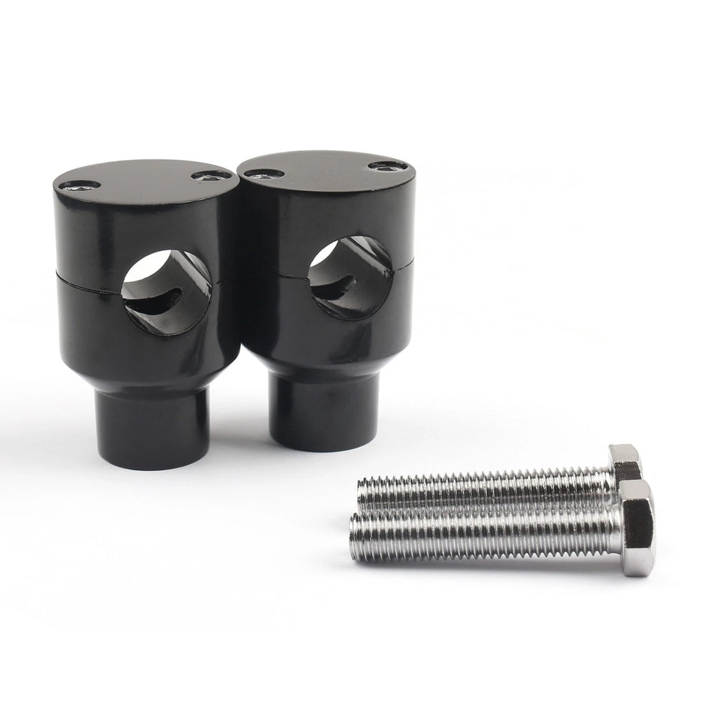 Handle Bar Riser Mounting Clamps for Motorcycle Bike 7/8" (Black)