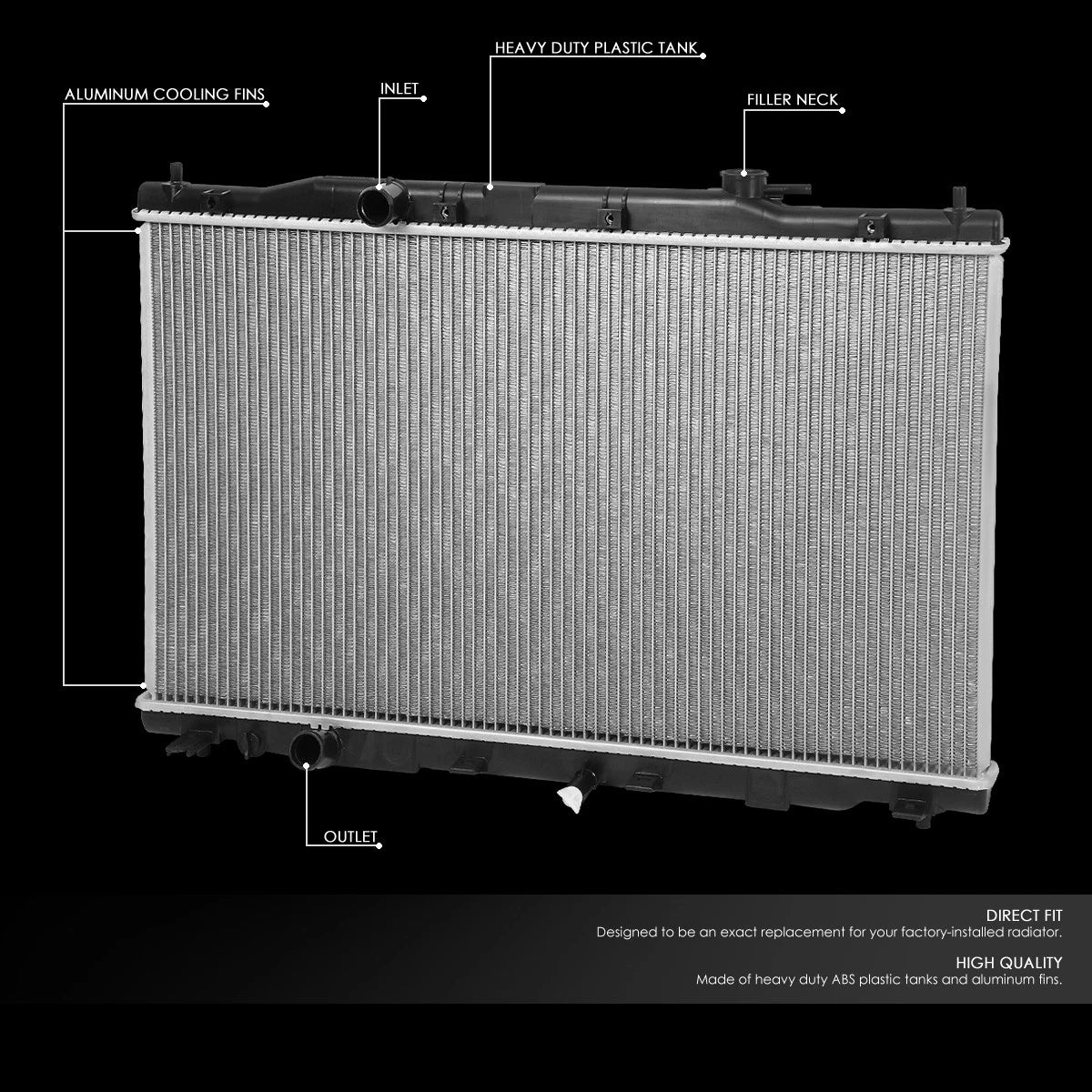 Aluminum Core Cooling Radiator for Honda CR-V (2012–2016) DPI 13314