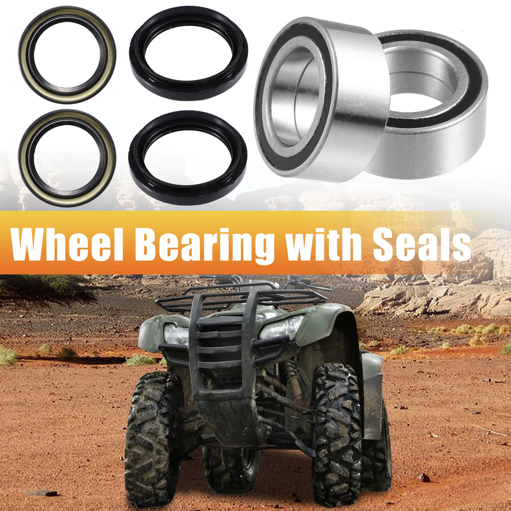 Pair Front Wheel Bearings with Seals Kit for Honda FourTrax Rancher 420 (2007–2013)