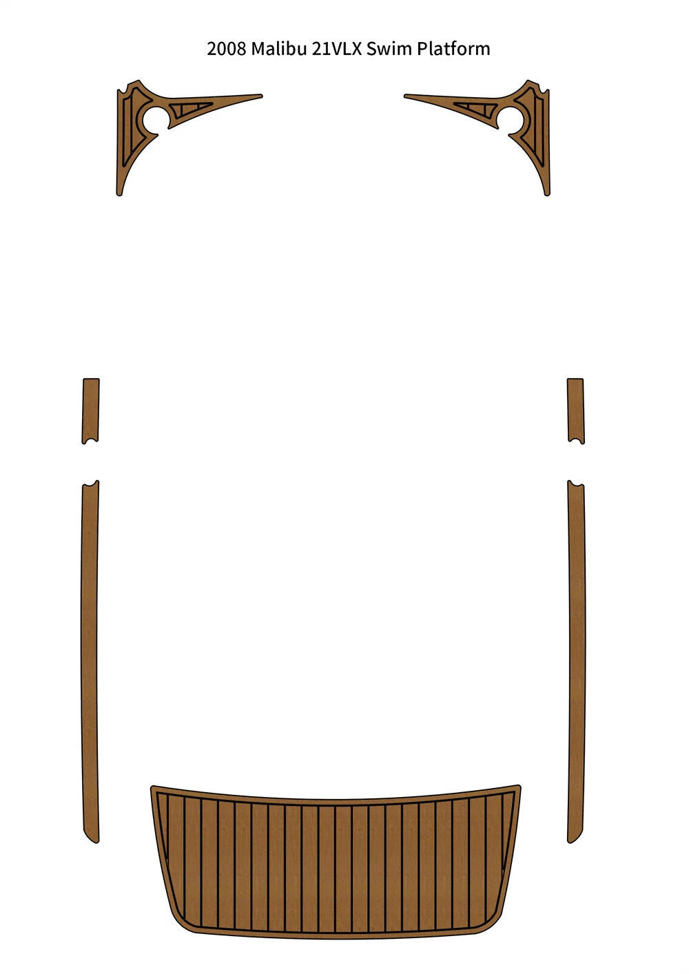 Swim Platform Step Pad for Malibu 21 VLX (2008) - EVA Foam Teak Deck Flooring