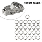 Set of 25 Stainless Steel Hose Clamps for Industrial Use