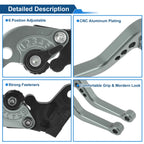Adjustable Short Brake Clutch Levers for Honda CBF600/SA (2010–2013) Titanium Tone