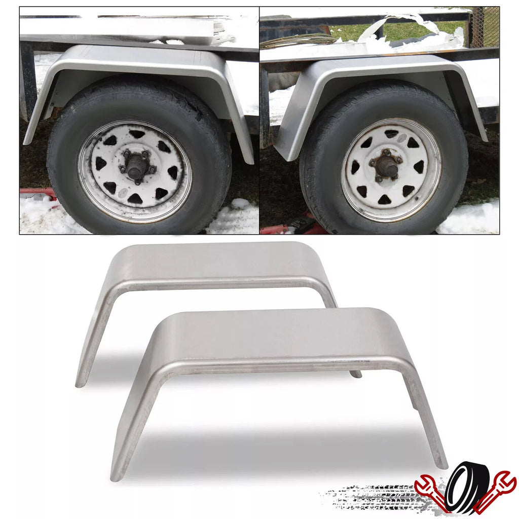 Square Trailer Fenders for Utility Cargo Trailer (14" - 16" Tires) Pair