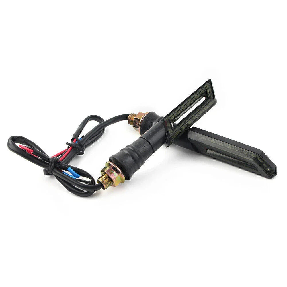 Amber LED Turn Signal Lights for Universal Motorcycle - 12V