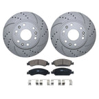 Front Brake Kit 330mm Drilled Rotors & TRW Ceramic Pads for Cadillac Chevy GMC