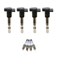 Set of 4 Ignition Coils & Spark Plugs for Audi A4, TT, VW Jetta, Passat (L4)