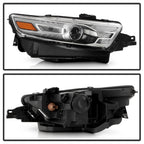 Halogen Headlight for Ford Taurus (2013–2014) HIR2 Bulb Right Chrome Bezel