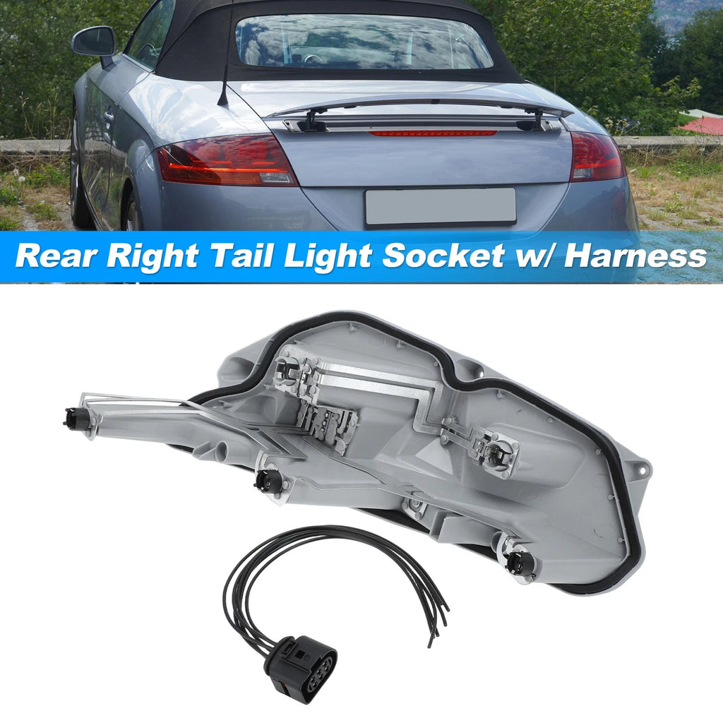 Set of 2 Rear Right Tail Light Socket Wiring Harness 8J0945258A for Audi TT (2006–2014)