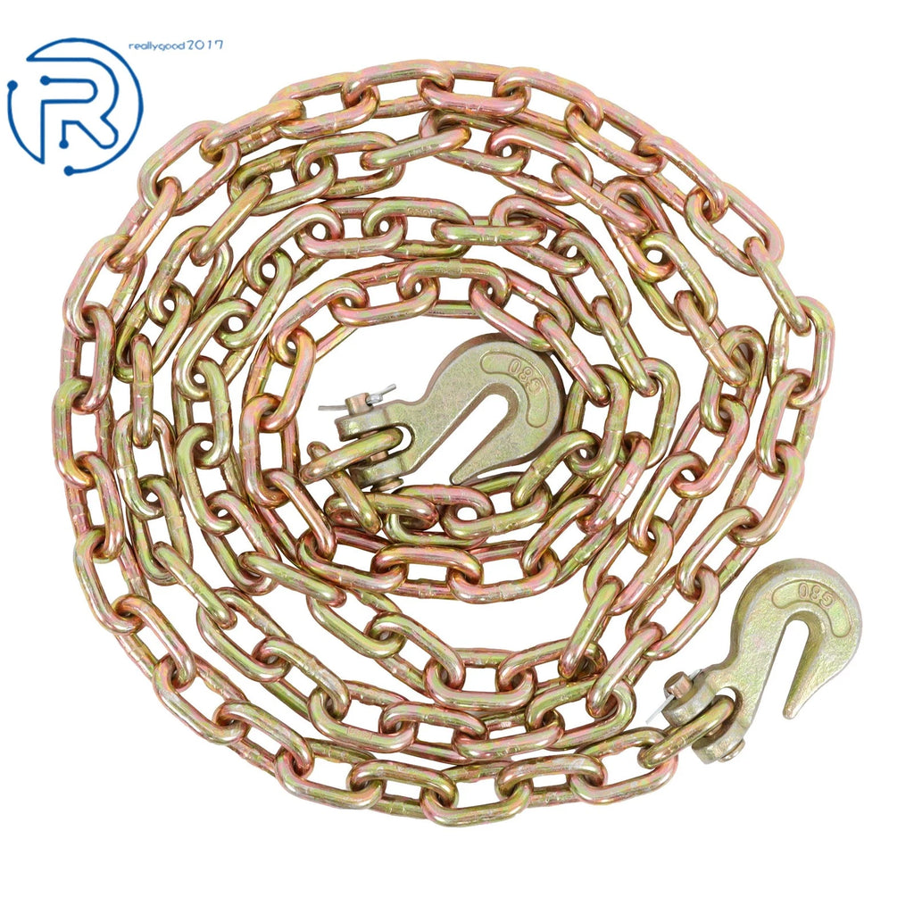 1 PC 5/16" × 10.3ft G80 Tow Chain with Hooks (4900 lbs)