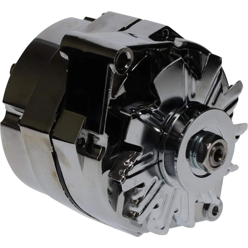 Chrome Alternator for Chevy (10SI 100 AMP, One Wire)