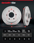 Rear Disc Rotors & Ceramic Brake Pads for Cadillac Escalade, Silverado, Sierra 1500 (2007–2014)
