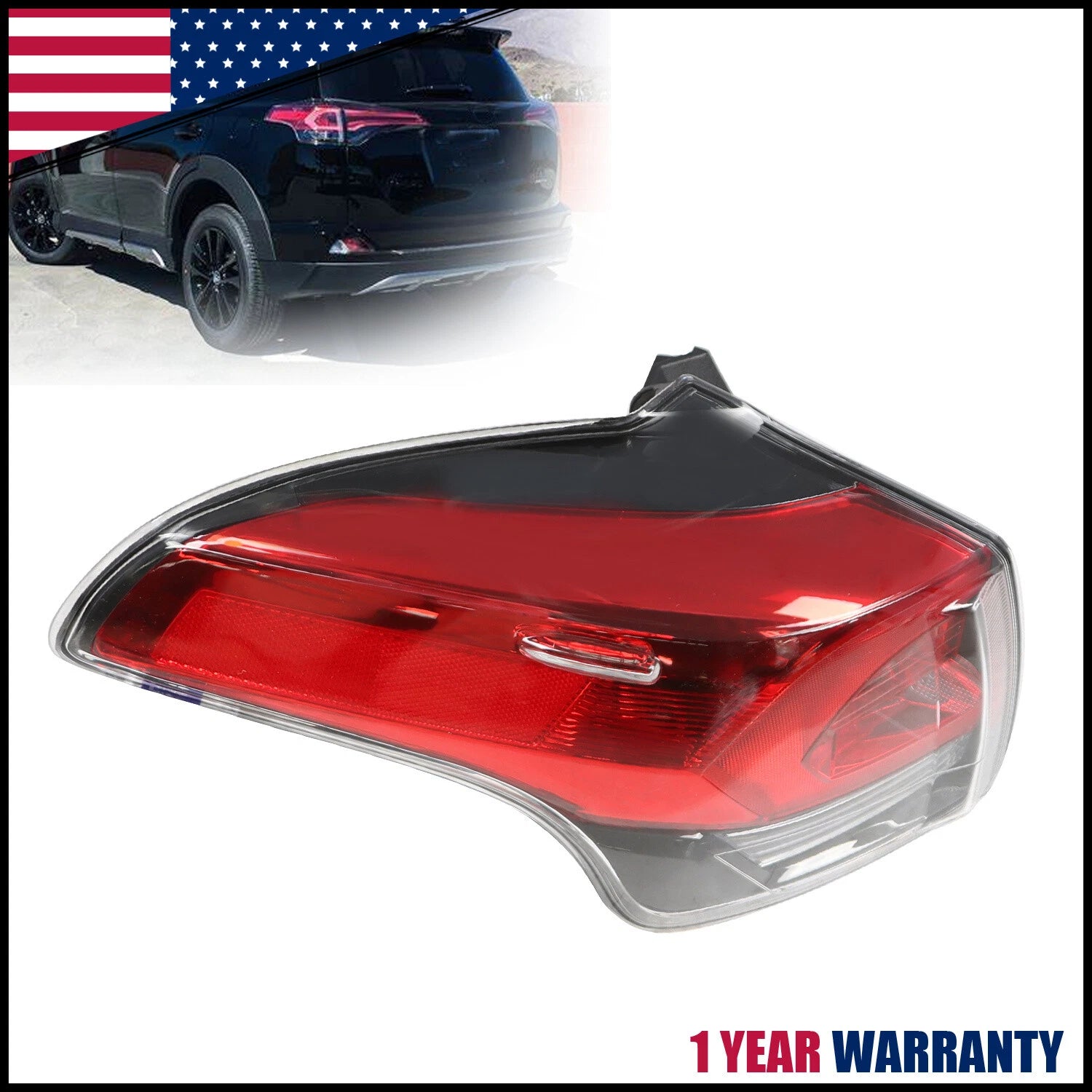 Brake Lamp Driver Side Outer Left Tail Light for Toyota RAV4 (2016–2018)