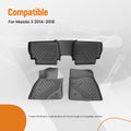 Set of 4 TPE Black Carpet Floor Mats for Mazda 3 (2014–2018)